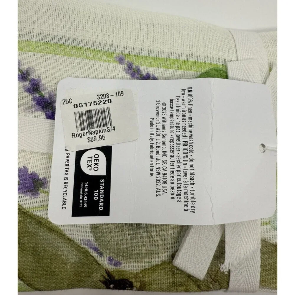 Williams Sonoma Roger‎ Printed Napkins Set of 4 Exclusive Current Style Easter